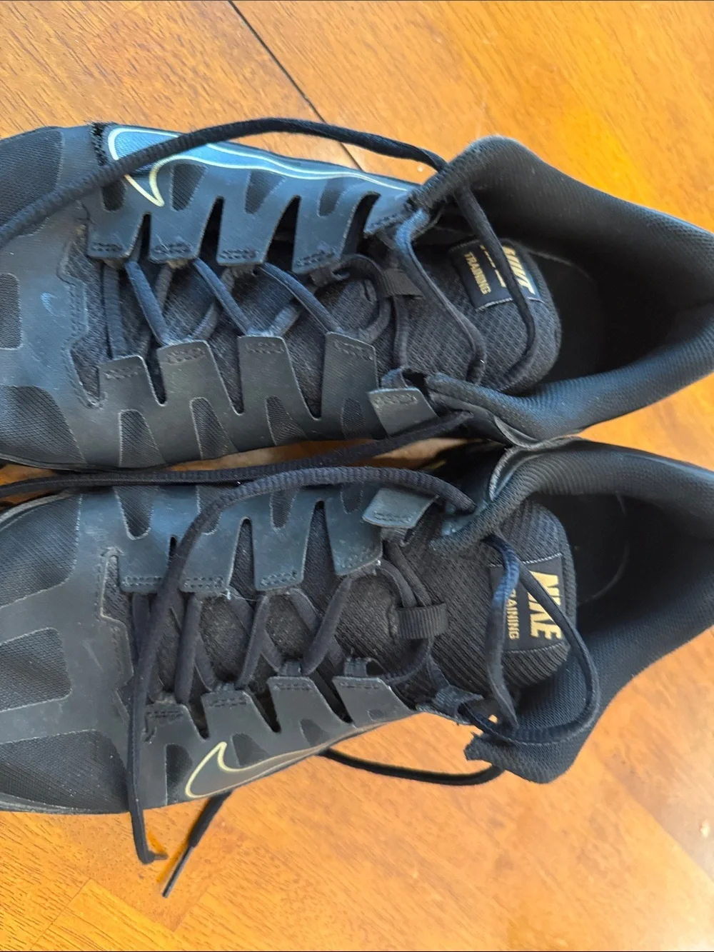 Nike Reax 8 TR Mesh Lace Up Training Shoes Black/Metallic Gold 621716-020 size14